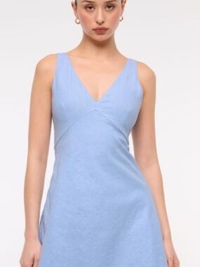 Abercrombie & Fitch Powder Blue Linen Mini Dress S